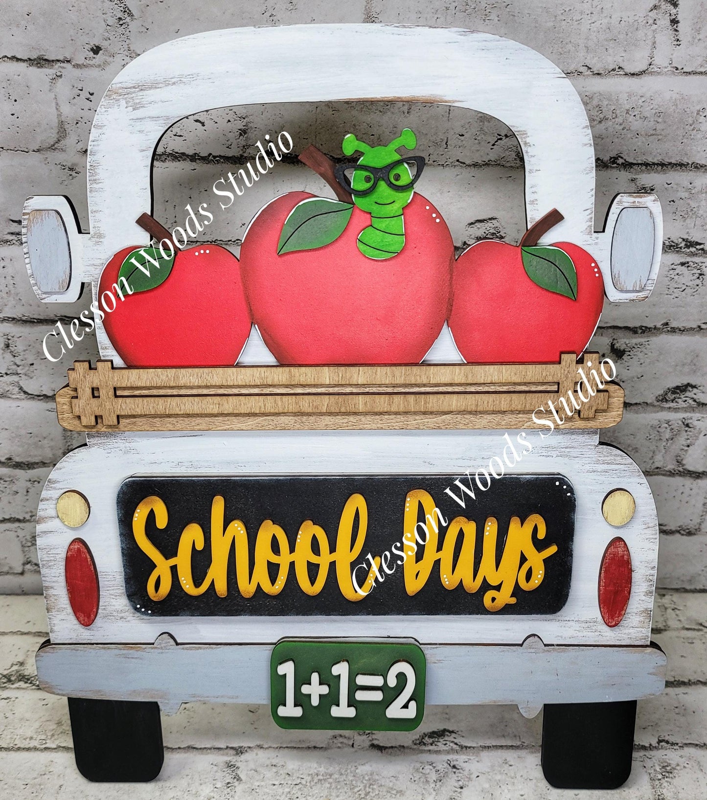 School Days Insert Add-On for Trucks, Fence, Round, Pallet, House, Cabinet & Arched Bases