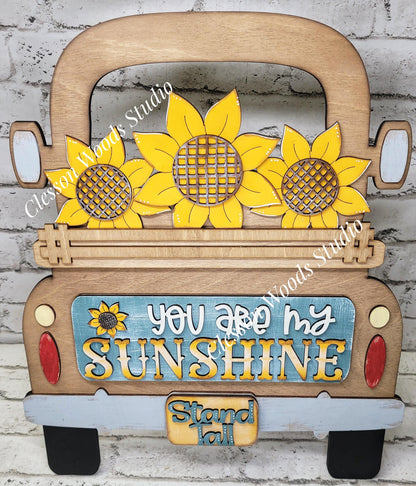 Sunflowers Insert Add-On for Trucks, Fence, Round, Pallet, House, Cabinet & Arched Bases