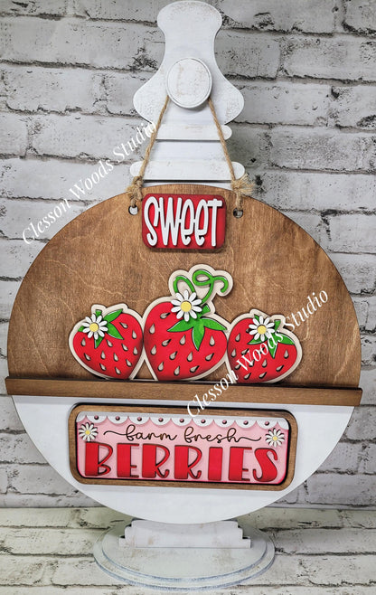 Large 12" Round Door Hanger for Truck Inserts White/Stained