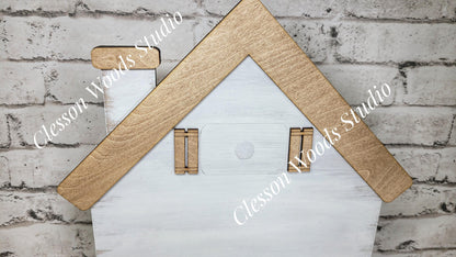 Wood House Display Base for 12" Truck Inserts