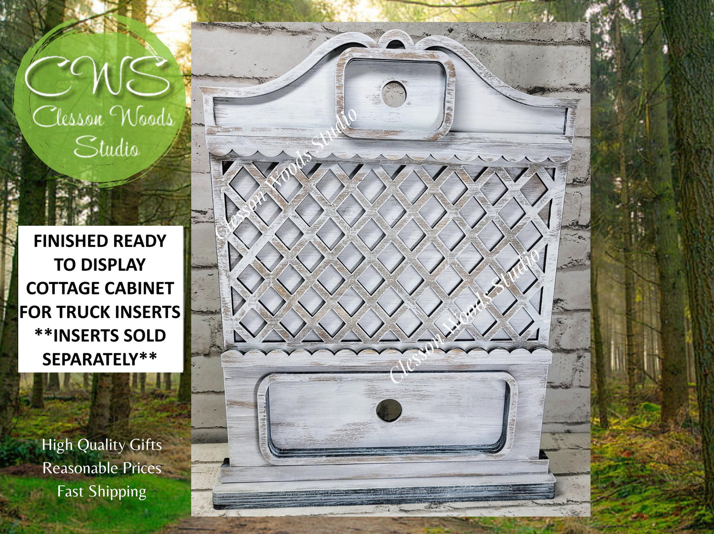 Cottage Cabinet Display for 12" Truck Inserts