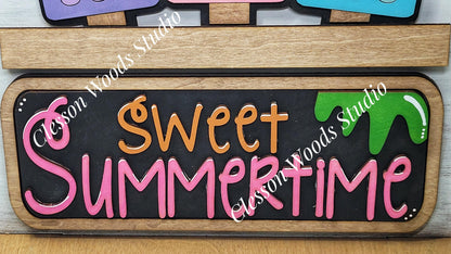 Sweet Summer Popsicles Insert Add-On for Trucks, Fence, Round, Pallet, House, Cabinet & Arched Bases
