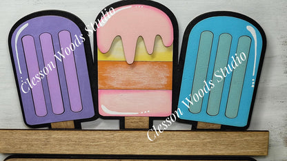 Sweet Summer Popsicles Insert Add-On for Trucks, Fence, Round, Pallet, House, Cabinet & Arched Bases