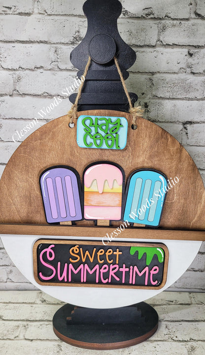 Sweet Summer Popsicles Insert Add-On for Trucks, Fence, Round, Pallet, House, Cabinet & Arched Bases