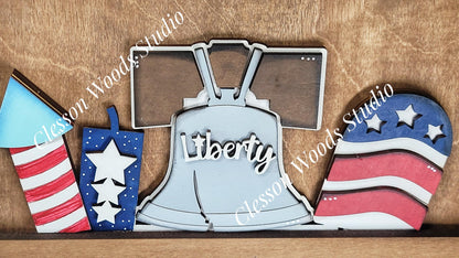 Patriotic July 4th Insert Add-On for Trucks, Fence, Round, Pallet, House, Cabinet & Arched Bases