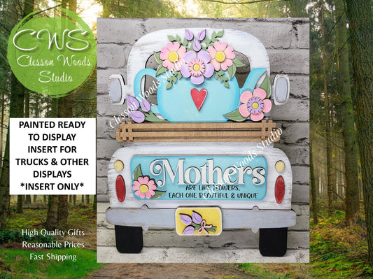 Mothers Day Teapot Flowers Insert, Hand Painted Wood, For Truck Displays