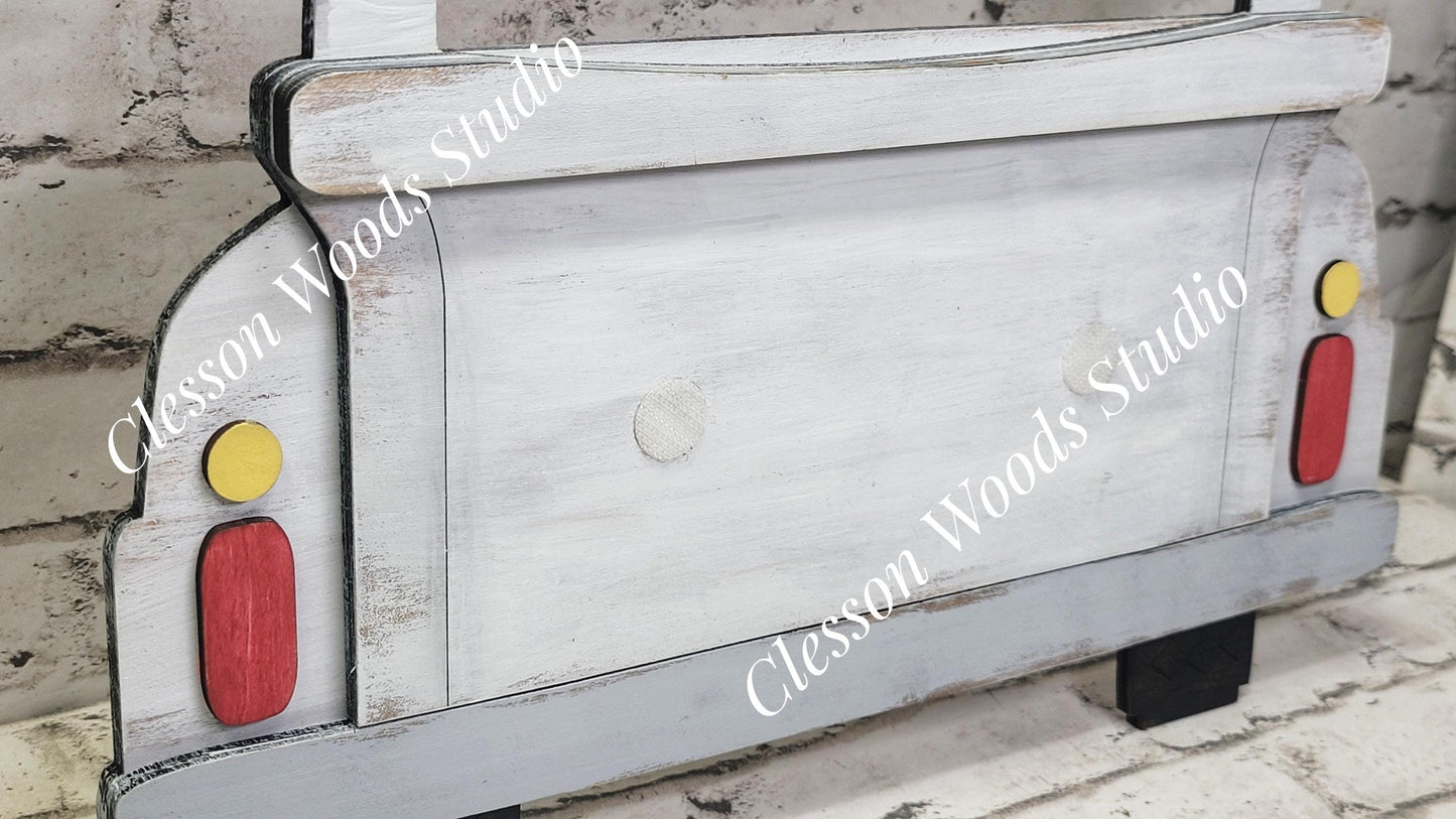 Rustic White Truck Display for Large Basket Inserts