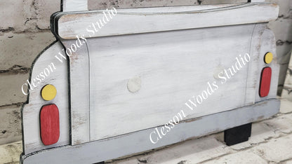 Rustic White Truck Display for Large Basket Inserts