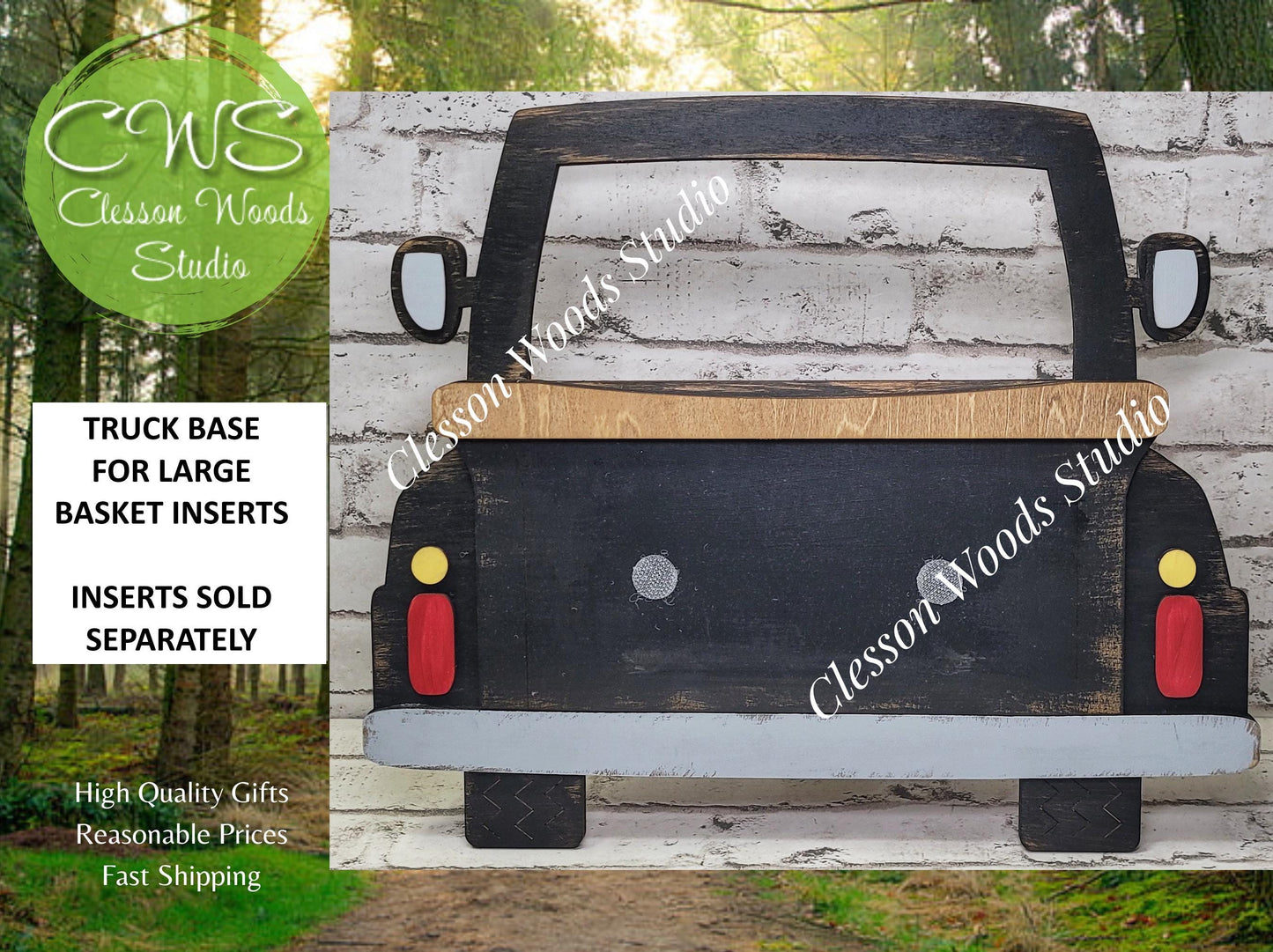 Black Truck Display for Large Basket Inserts