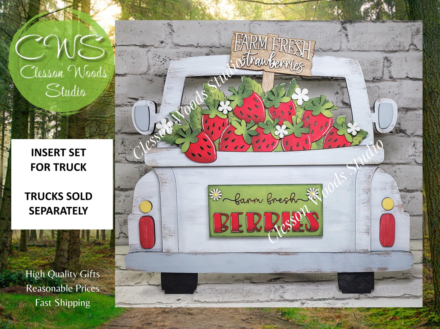 Strawberries Insert for Truck Base