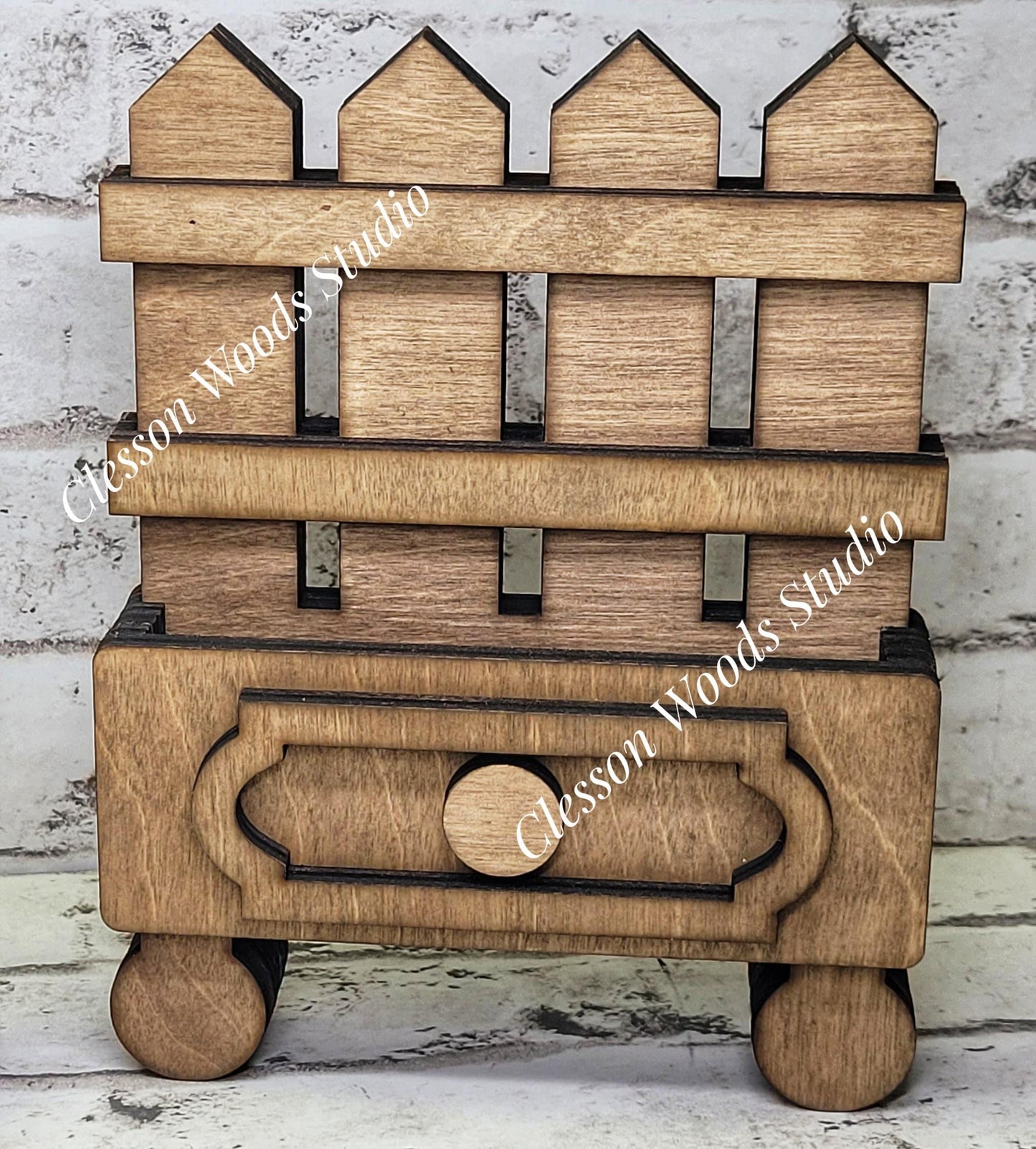 Cottage Drawer Fence Style Display for Seasonal Inserts