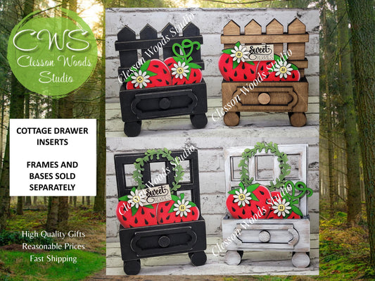 Cottage Drawer Insert Set of 2 Strawberries