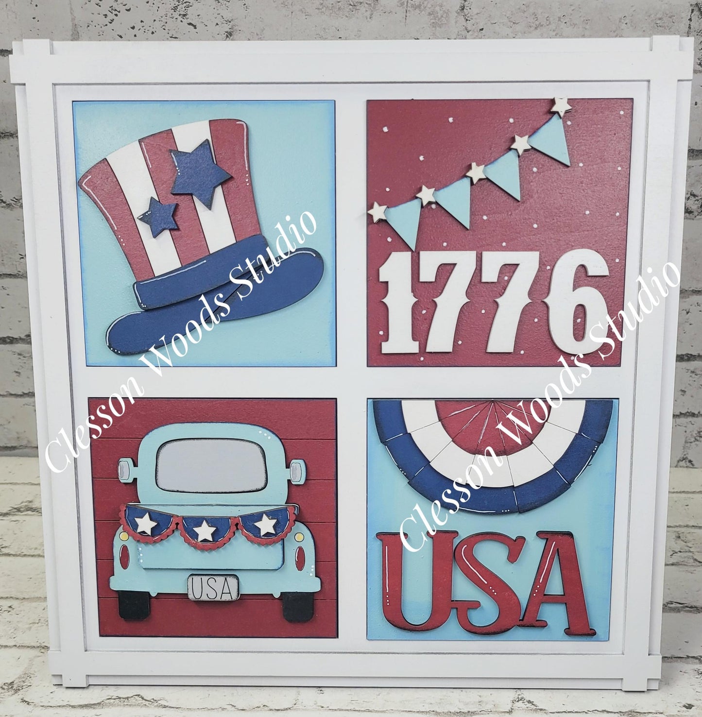Collage Frame for 4.25" Square Seasonal Inserts - White