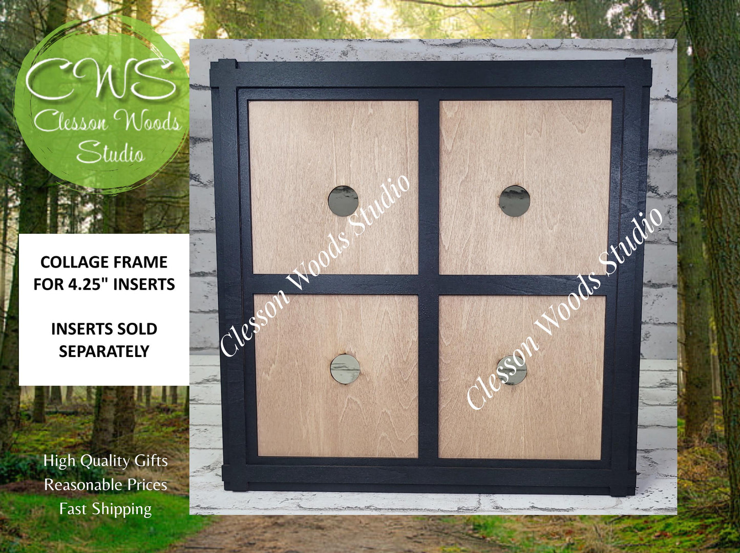 Collage Frame for 4.25" Square Seasonal Inserts - Black