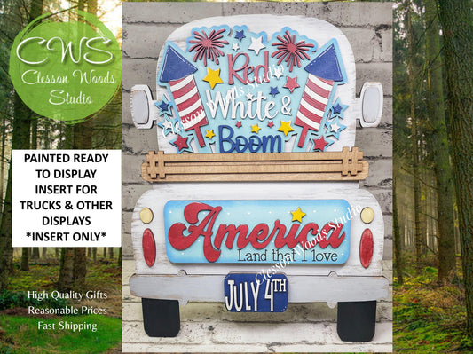July America Insert Add-On for Trucks, Fence, Round, Pallet, House, Cabinet & Arched Bases