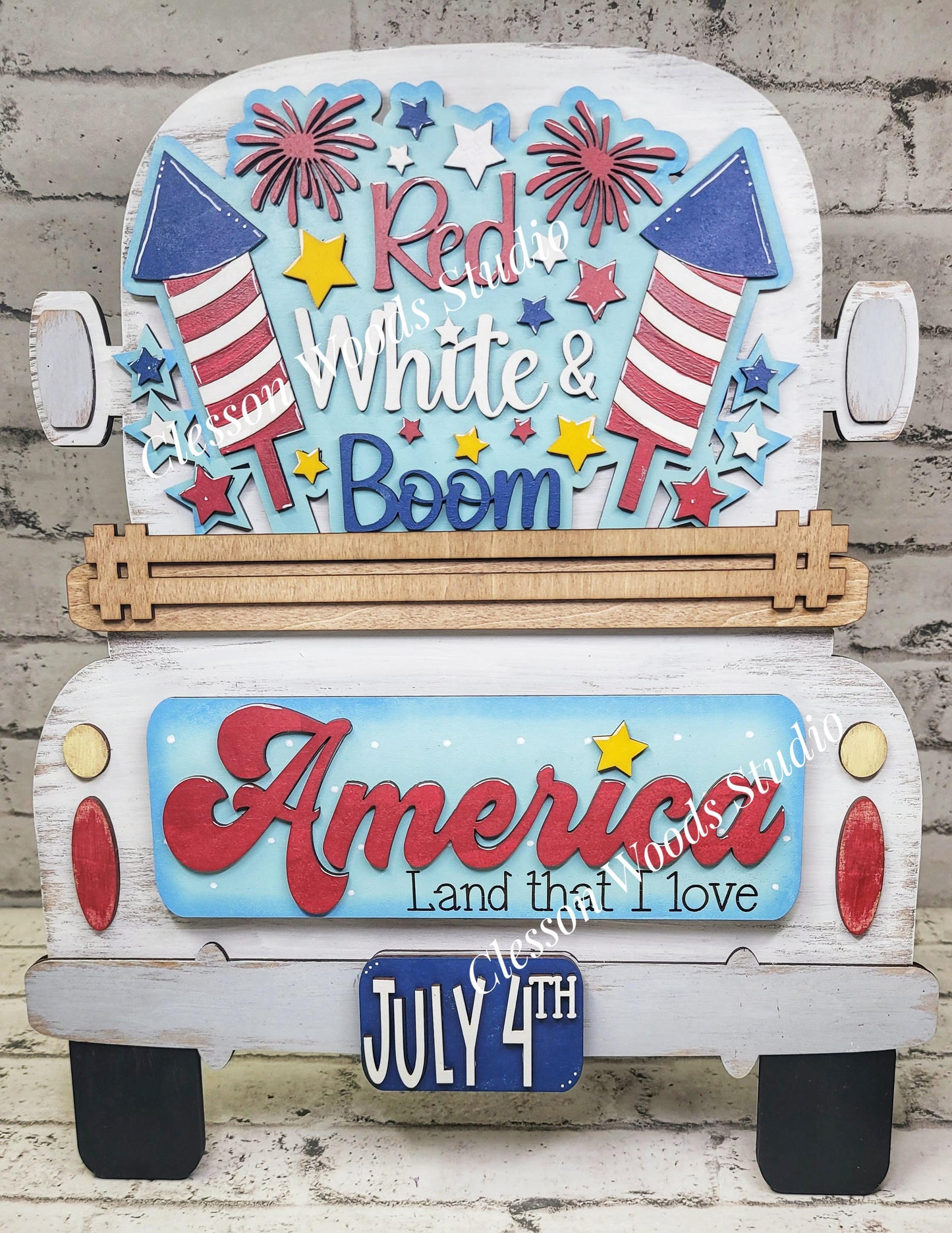 July America Insert Add-On for Trucks, Fence, Round, Pallet, House, Cabinet & Arched Bases