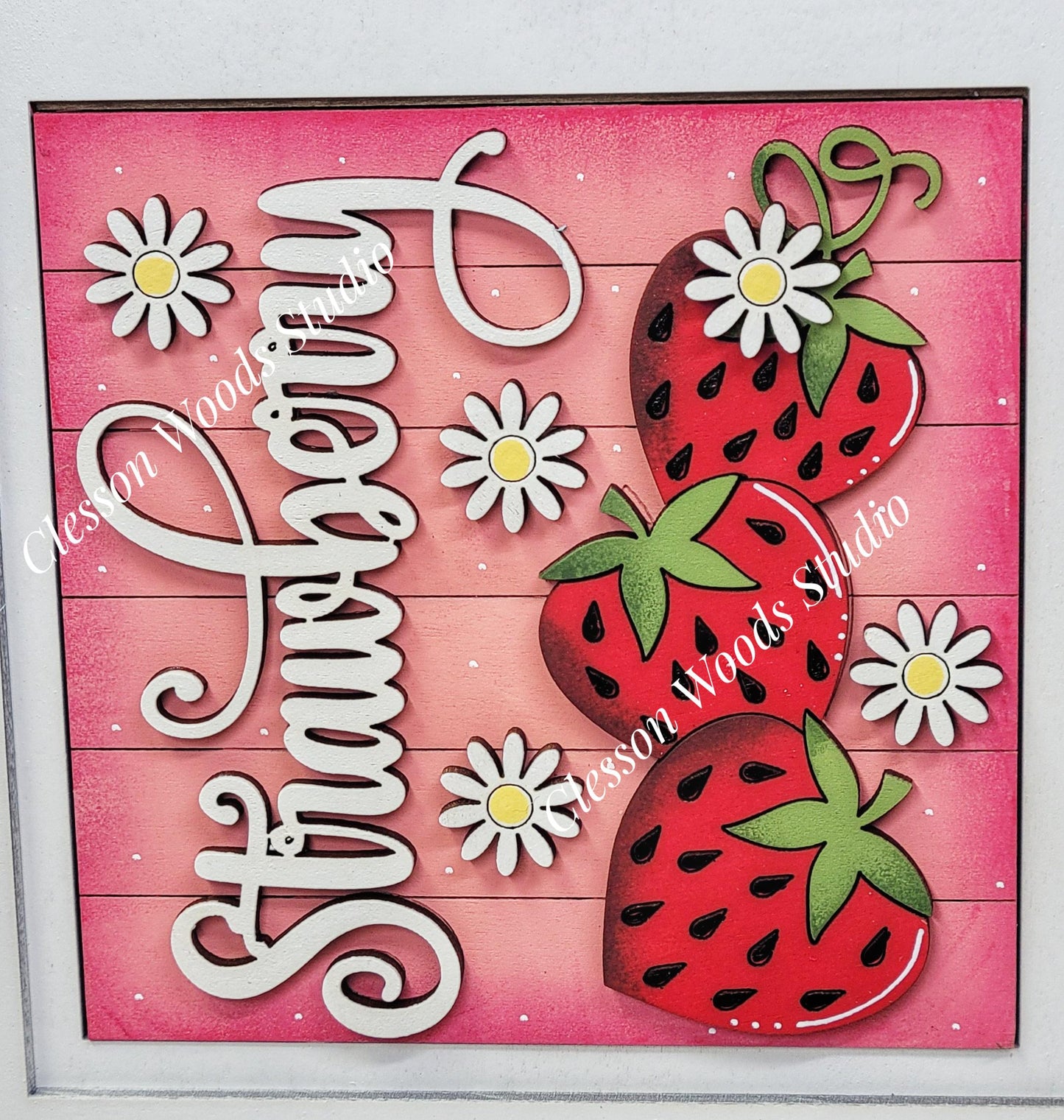 Strawberry - 4.25" Layered Square Inserts