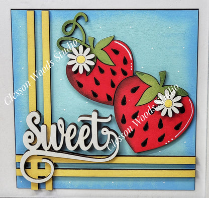 Strawberry - 4.25" Layered Square Inserts
