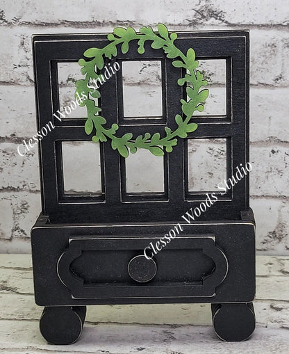 Cottage Drawer Window Style Display for Seasonal Inserts