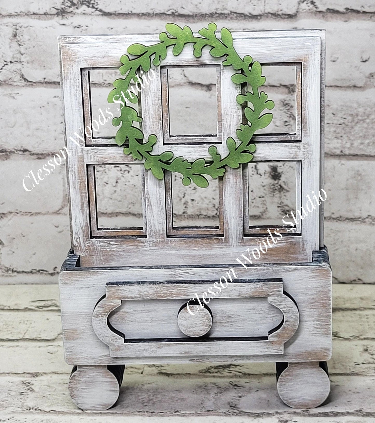 Cottage Drawer Window Style Display for Seasonal Inserts