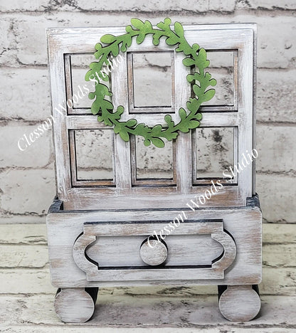 Cottage Drawer Window Style Display for Seasonal Inserts
