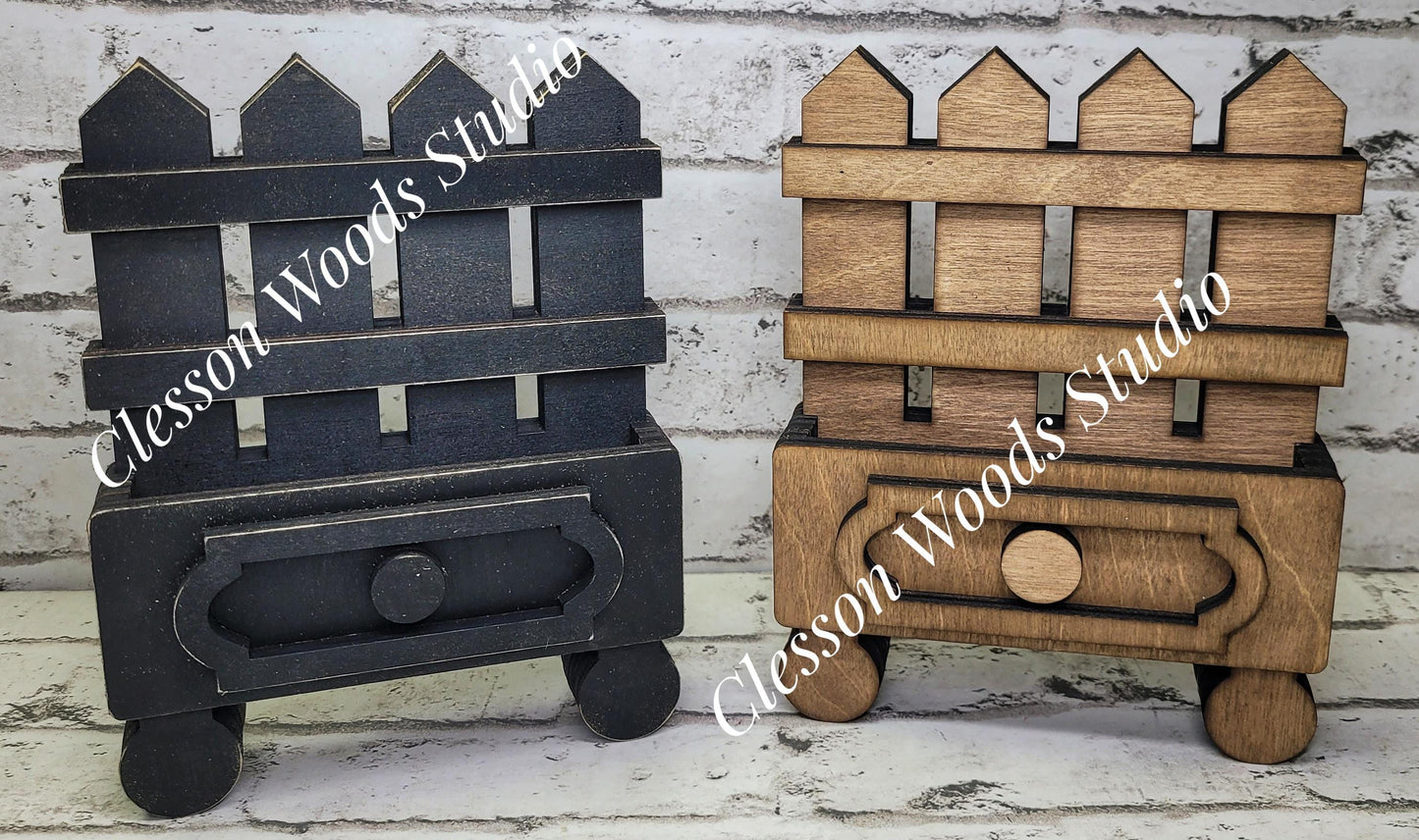 Cottage Drawer Fence Style Display for Seasonal Inserts