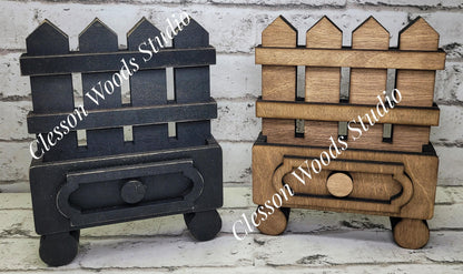 Cottage Drawer Fence Style Display for Seasonal Inserts