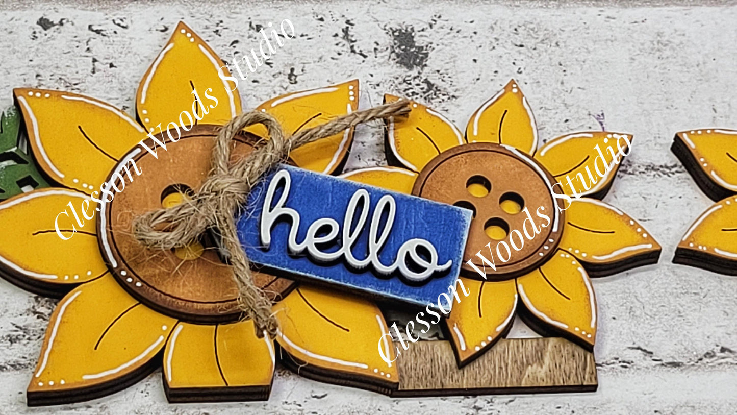 Cottage Drawer Insert Set of 2 Sunflowers