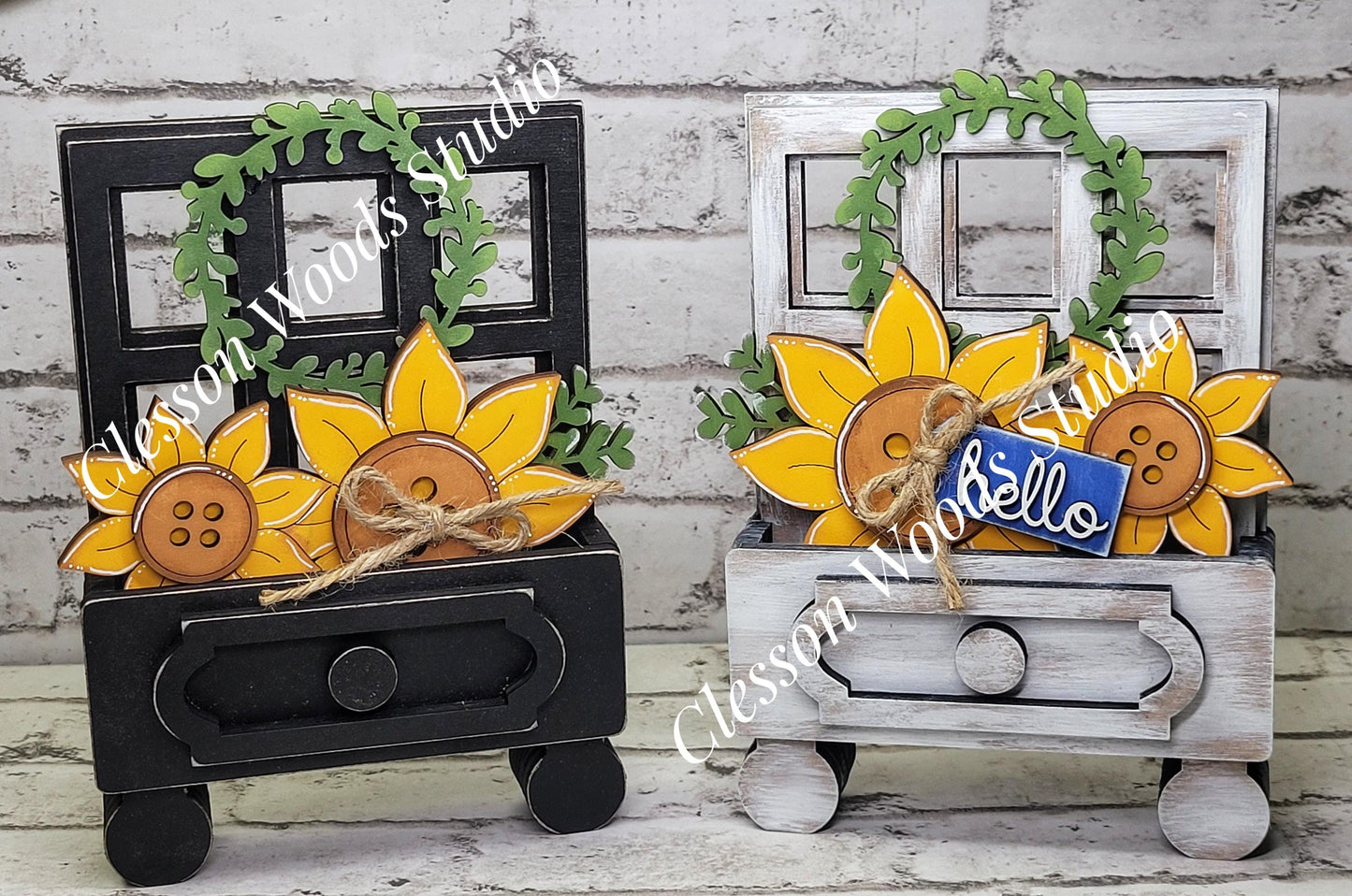 Cottage Drawer Insert Set of 2 Sunflowers
