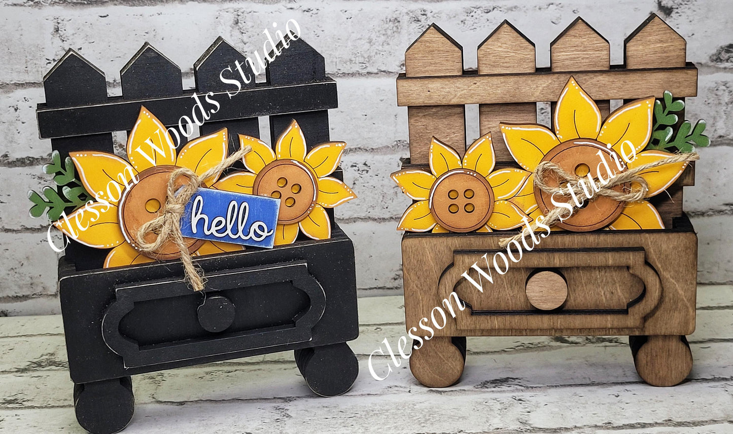 Cottage Drawer Insert Set of 2 Sunflowers