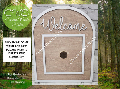 Arched Welcome Frame for 4.25" Square Inserts