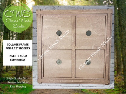 Collage Frame for 4.25" Square Seasonal Inserts - Stained