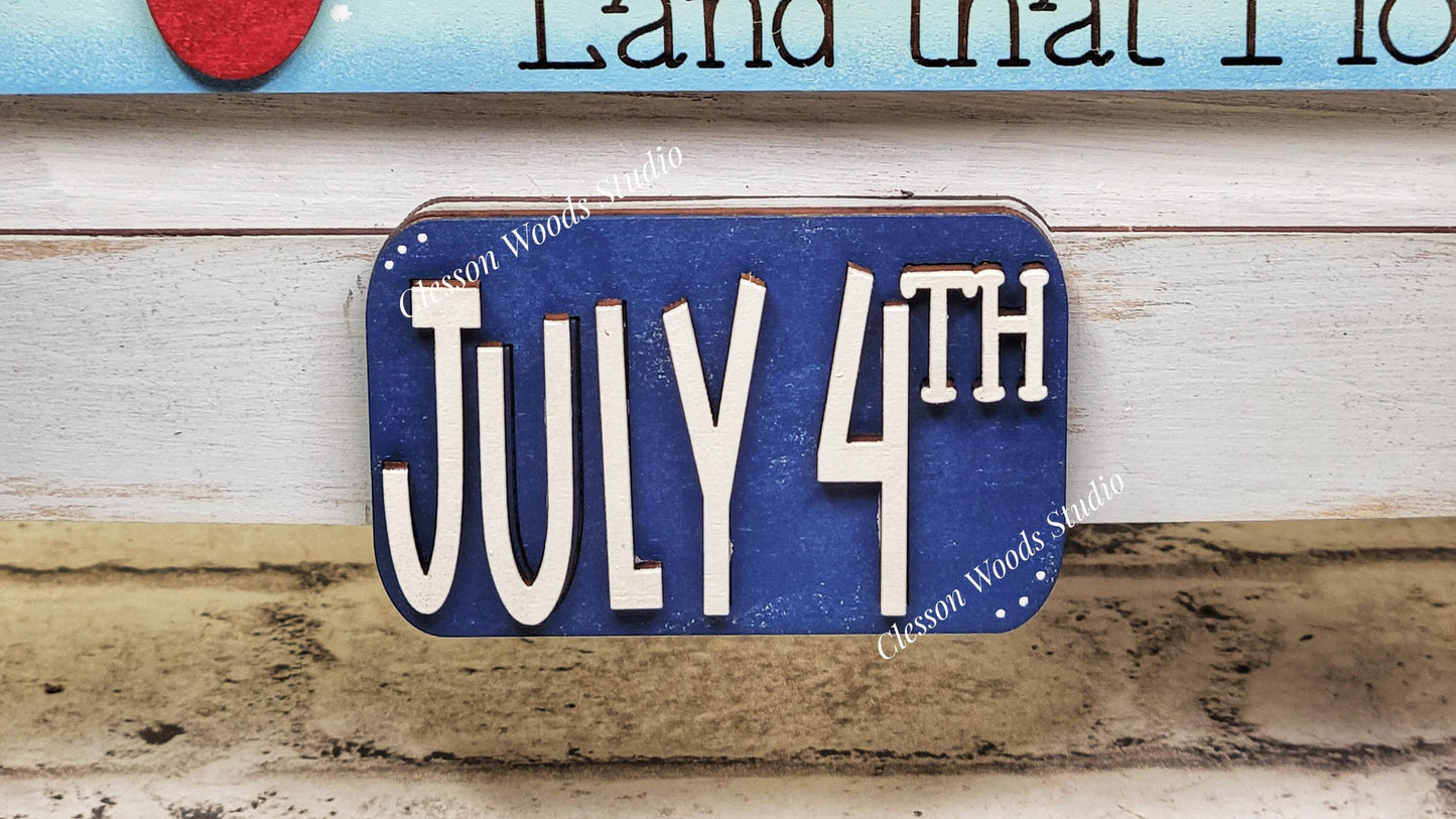 July America Insert Add-On for Trucks, Fence, Round, Pallet, House, Cabinet & Arched Bases