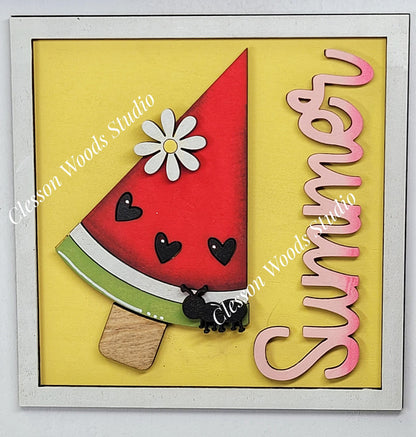 Watermelon - 4.25" Layered Square Inserts