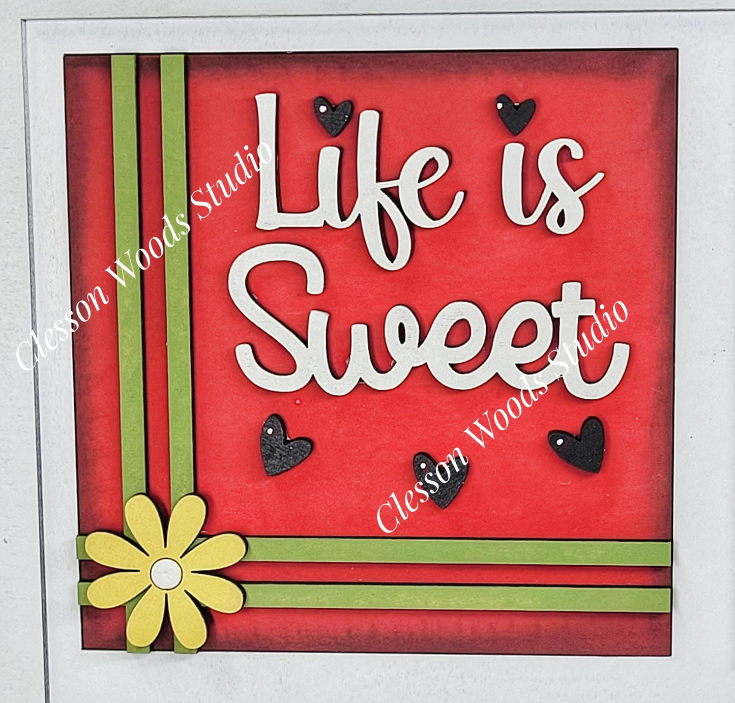 Watermelon - 4.25" Layered Square Inserts