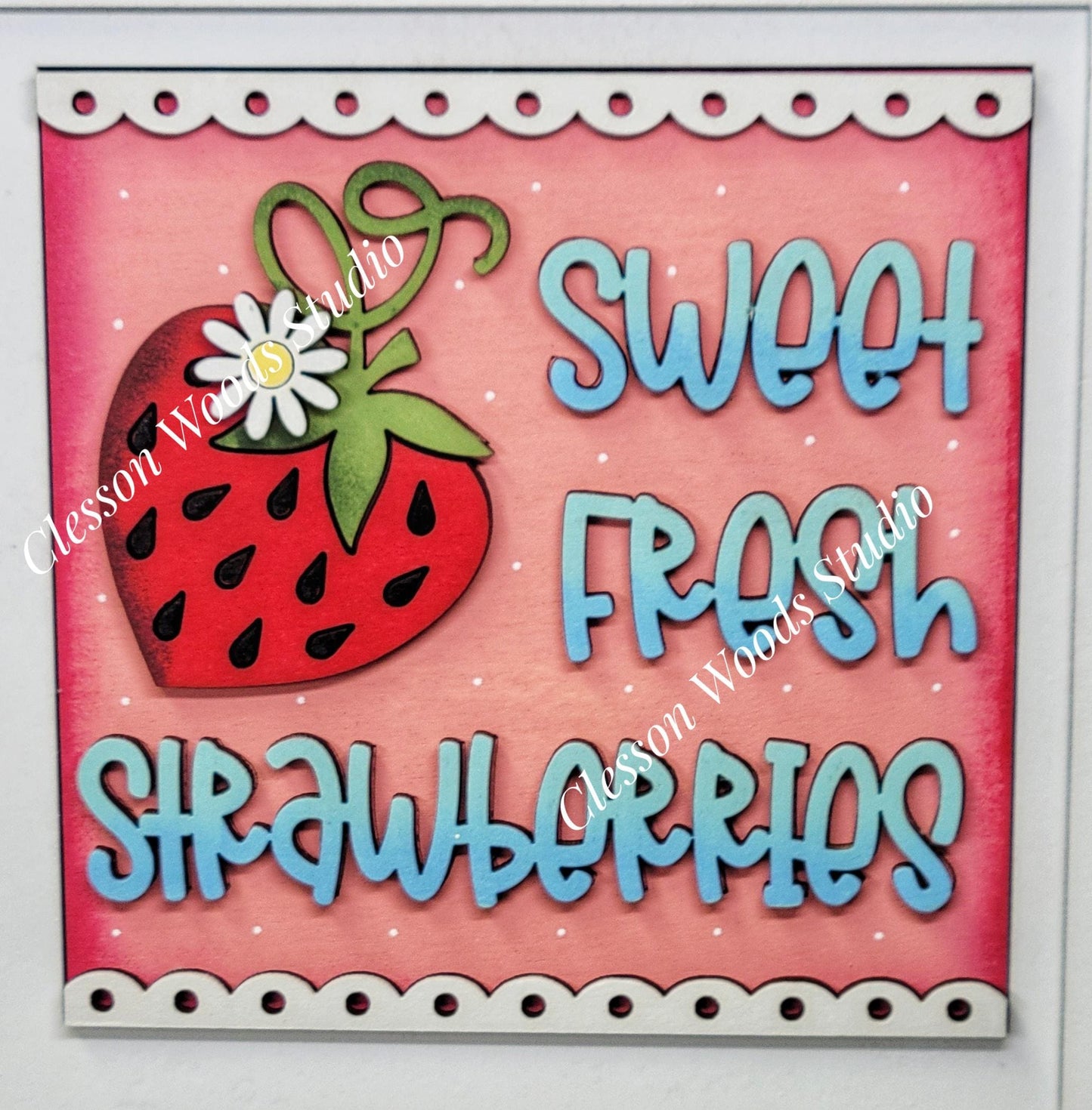 Strawberry - 4.25" Layered Square Inserts