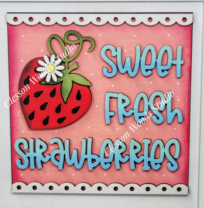 Strawberry - 4.25" Layered Square Inserts