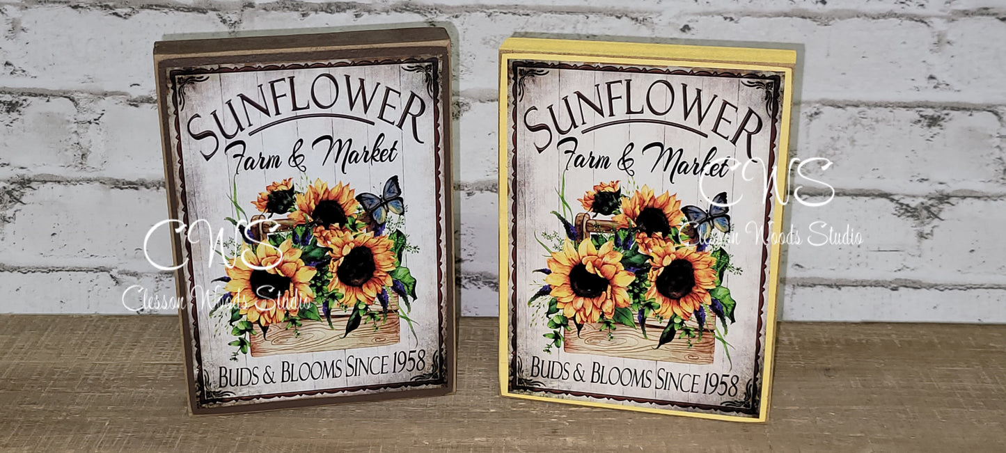 Sunflower Farm & Market Wood Sign