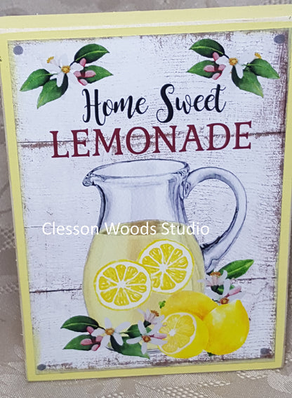 Home Sweet Lemonade Small Wood Block