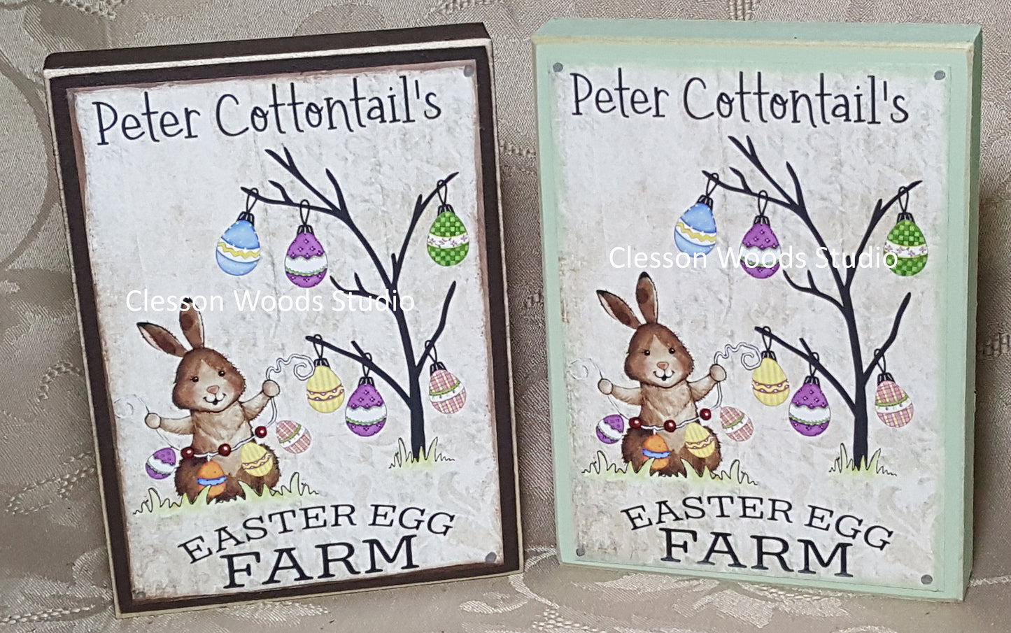 Peter Cottontail's Easter Egg Farm Wood Sign