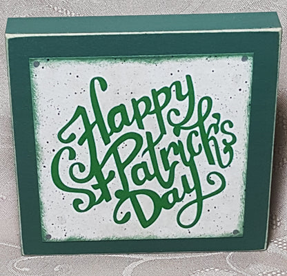 Happy St. Patrick's Day Wood Block Sign