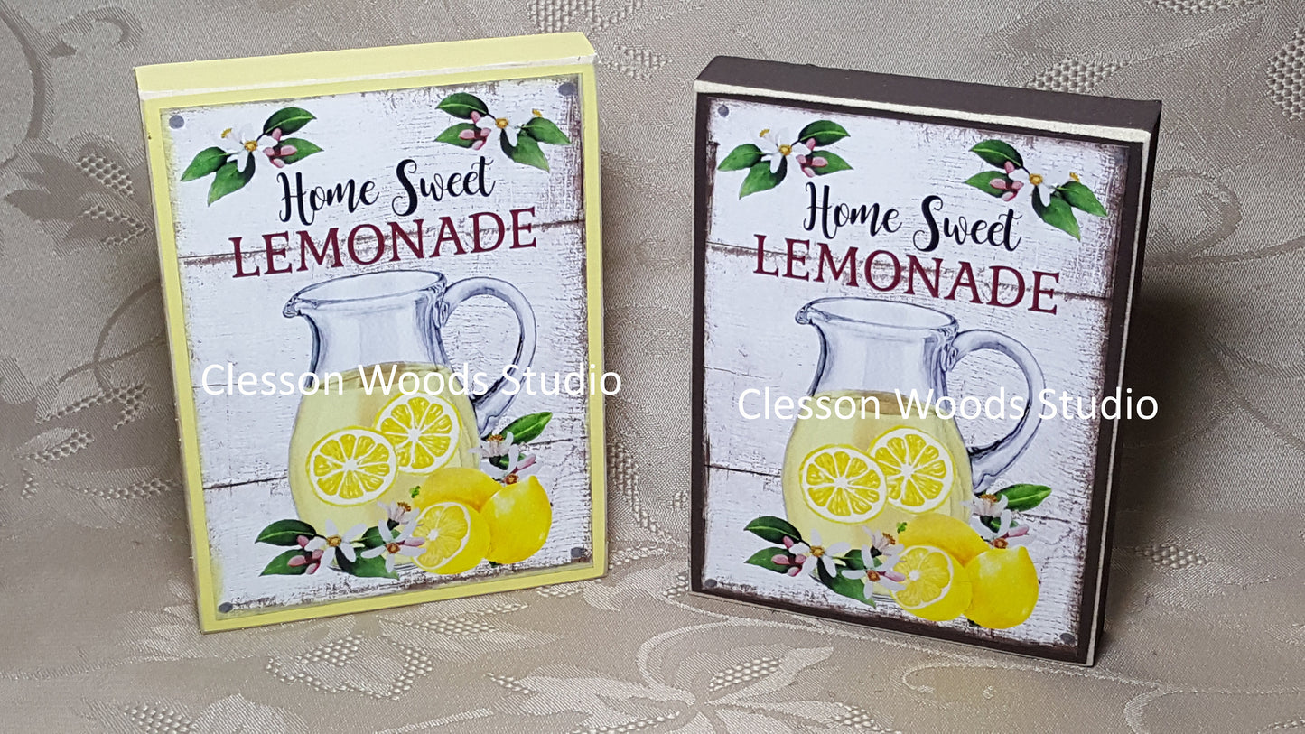 Home Sweet Lemonade Small Wood Block