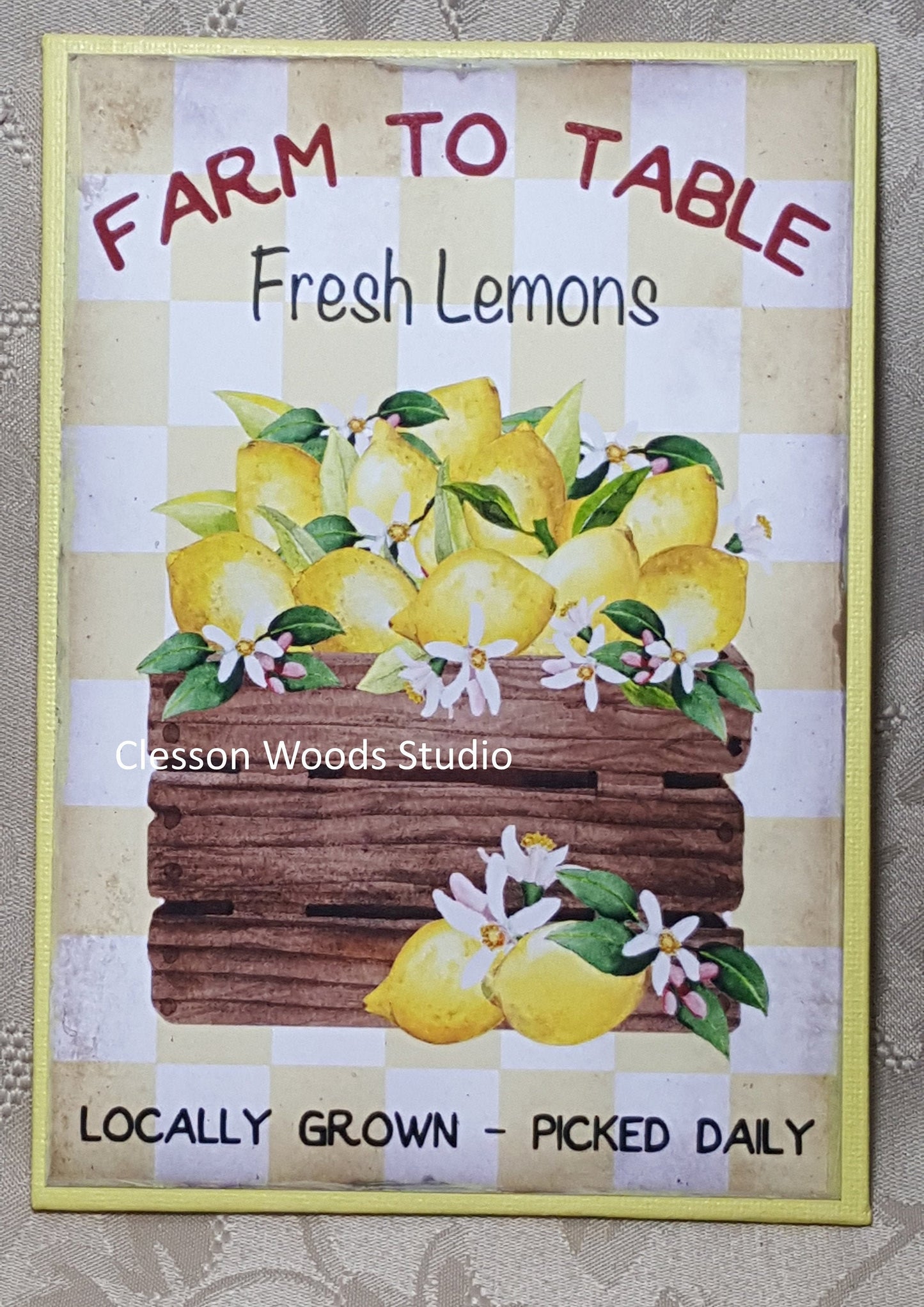 Farm To Table Fresh Lemons 5"x7" Canvas