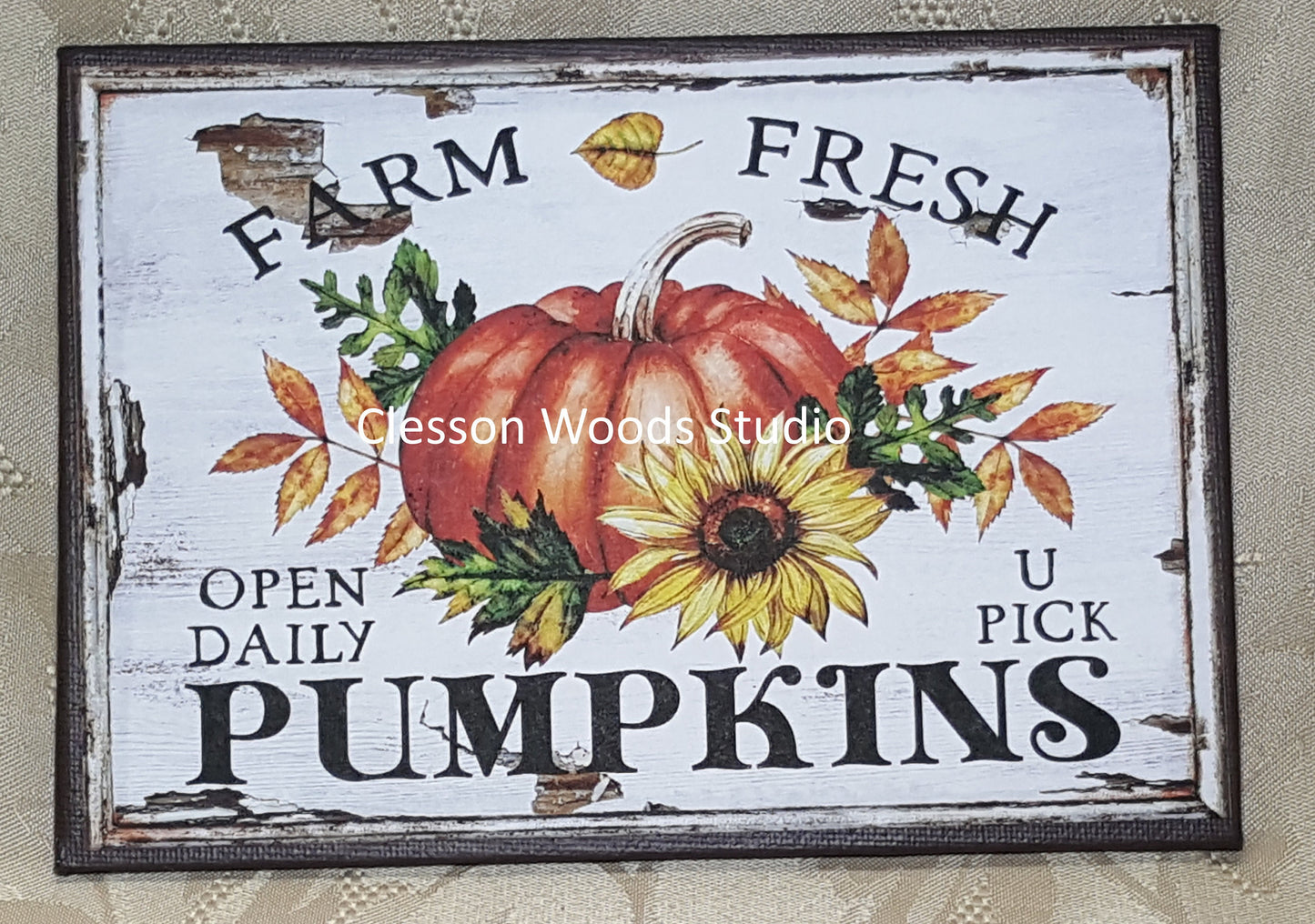 Farm Fresh Pumpkins (Brown) 7"x5" Canvas