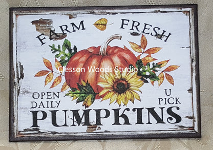 Farm Fresh Pumpkins (Brown) 7"x5" Canvas