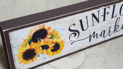 Sunflower Market Horizontal Wood Sign