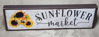 Sunflower Market Horizontal Wood Sign