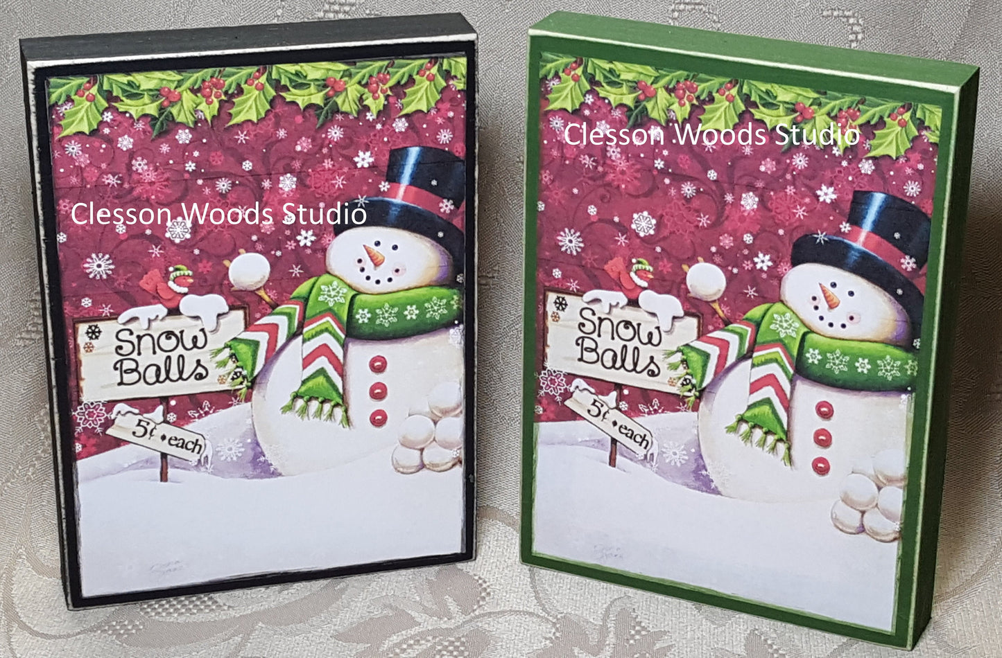 Snow Balls 5 Cents Each Small Wood Block Sign