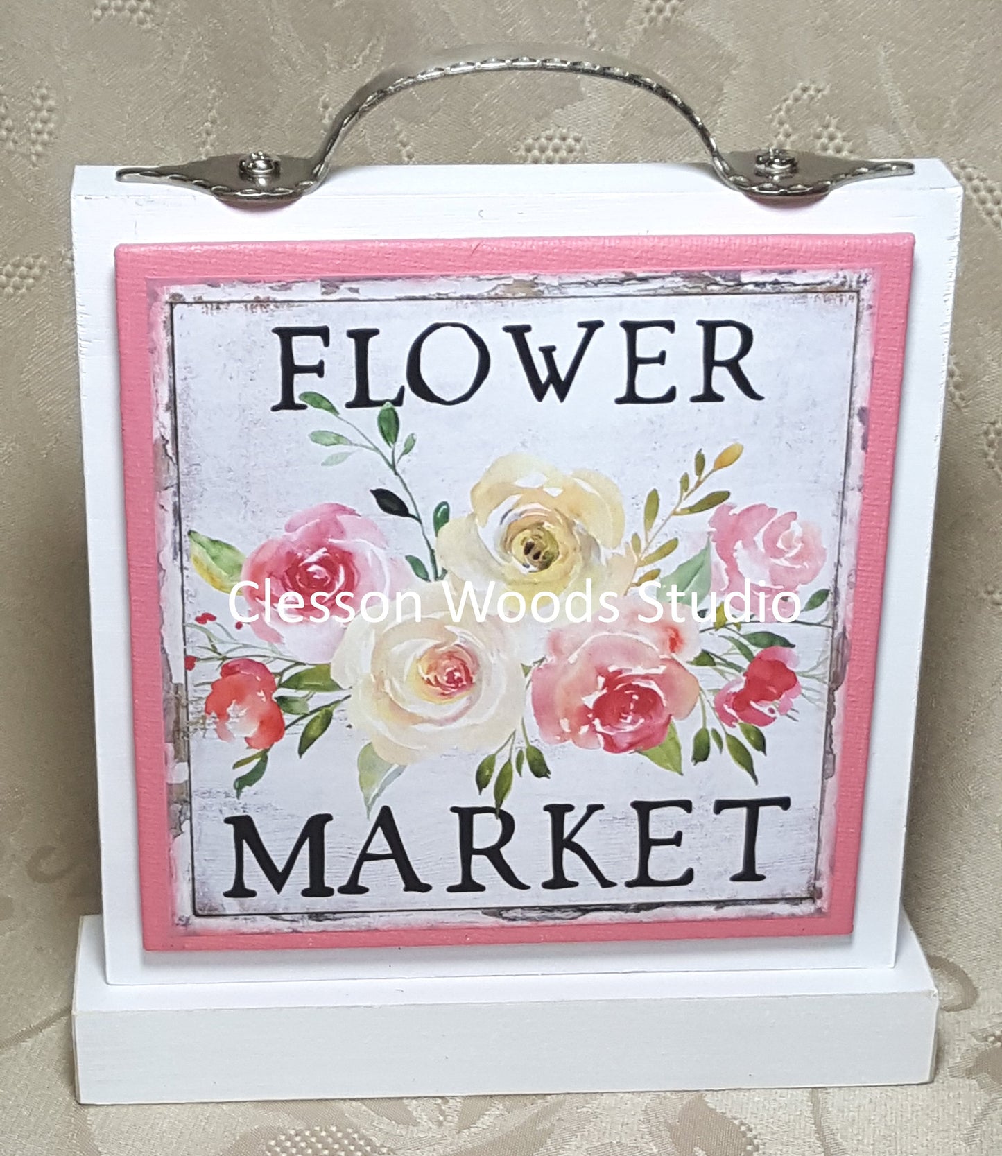 Flower Market 5"x5" Canvas (Pink)