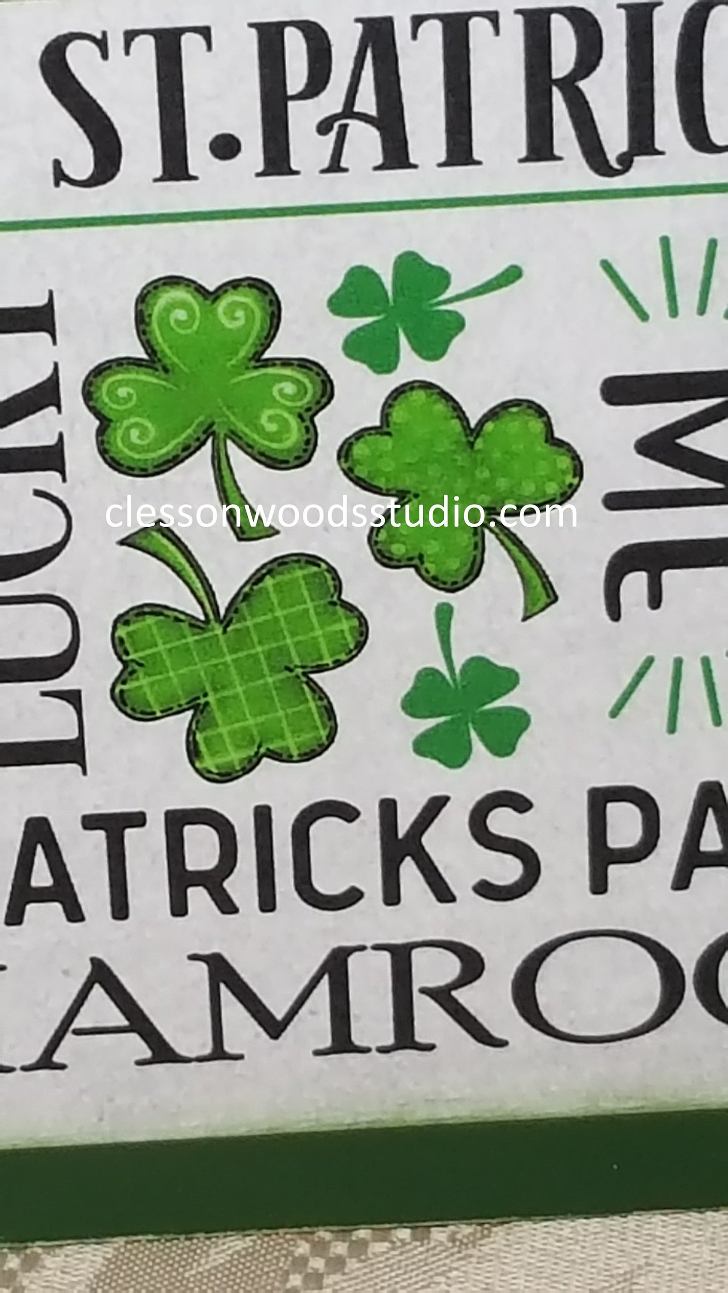 St. Patrick's Day Subway Art Square Small Wood  Sign